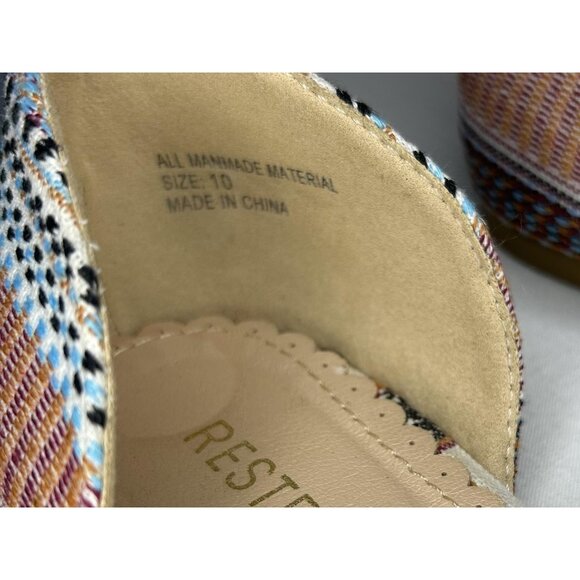 Restricted Shoes Womens Size 10 D'Orsay Flats Boho Slip On Aztec Southwest Print - Picture 6 of 13